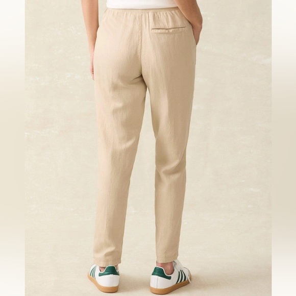Faherty Arlie Linen Blend Pants in Safari - Picture 3 of 12